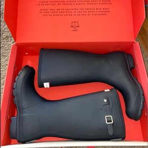 Tall Navy Blue Hunter Boots